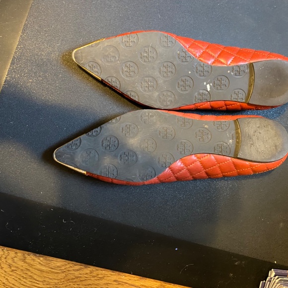 Tory Burch red quilted flats - Picture 3 of 6